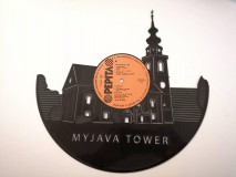 Hodiny - Myjava - veža Ev.kostola - vinyl clocks (vinylové hodiny) - 7590109_