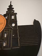 Hodiny - Myjava - veža Ev.kostola - vinyl clocks (vinylové hodiny) - 7590111_