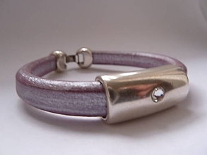 Náramky - náramek ... purple metallic s kamínkem ;) - 7590295_
