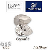 SWAROVSKI® ELEMENTS 4320 Pear Rhinestone - Crystal F, 14x10, bal.1ks