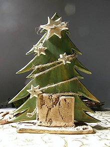Dekorácie - keramický vianočný stromček - 7592098_