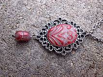 Náhrdelníky - náhrdelník z polyméru červený + retiazka z chirurgickej ocele - 7592388_