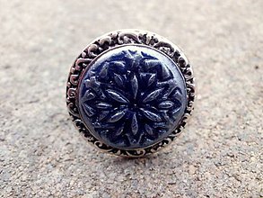 Prstene - filigránový prsteň z polyméru - modrý - 7592607_