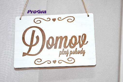 Tabuľky - Domov plný pohody - biela tabuľka - 7593759_