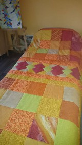 Úžitkový textil - Patchwork deka - Žltá jeseň - 7597680_