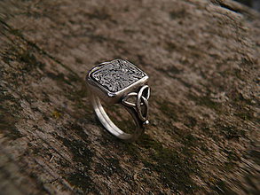 Pánske šperky - Pánsky prsteň z damaskom - 7600214_