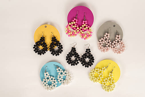 visiace perlové náušnice - big (Čierna)