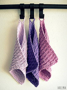 Úžitkový textil - ručne pletené žinky - fialkové - 7601634_