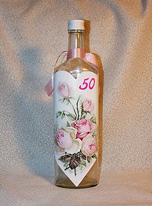 Nádoby - Darčeková fľaša Ruže k jubileu - 7608555_