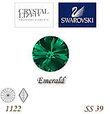 Korálky - SWAROVSKI® ELEMENTS 1122 Rivoli - Emerald, SS 39(8mm), bal.1ks - 7609416_