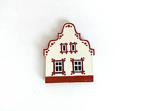 Magnetky - Maľovaný domček-červený - 7615160_