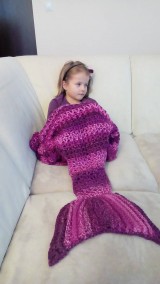 Detský textil - Háčkovaná deka-morská panna alebo ryba - 7618052_