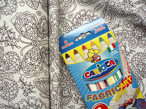 Textil - Antistresová vymaľovacia látka Papillon Paisley - 7624054_