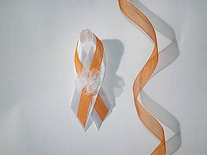 Svadobné pierka - svadobné pierko bielo-oranžové II. - 7623955_