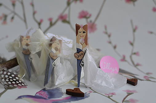 Svadobné magnetky pre svadobčanov, farebné miniatúrky 40ks