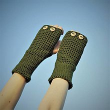 Rukavice - Khaki rukavice bez prstov - 7627679_
