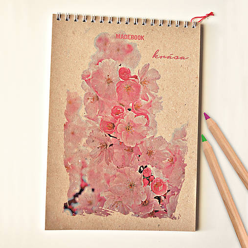 Papiernictvo - MADEBOOK špirálový blok A5 - krása - 7625105_