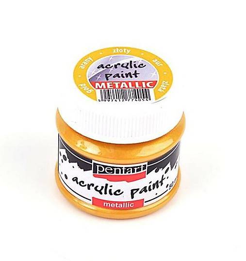 Farby-laky - Akrylová farba metalická- zlatá - 7638039_