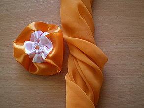 Svadobné pierka - Náramok pre družičky v pomarančovej farbe - 7641672_
