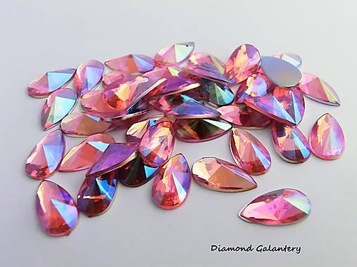 Galantéria - Ozdobné kamienky 8x13 mm - svetlejšie ružové - 7644682_