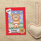 Papiernictvo - Medvedík - valentínska pohľadnica - 7646801_
