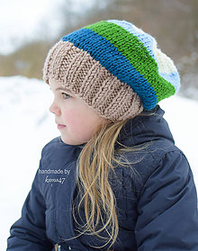 Detské čiapky - Pletená zimná homelles ... "farebné pásy" °°° SKLADOM - 7653745_