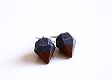 Náušnice - Betónové diamanty black/brown - 7652582_