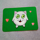 Papiernictvo - Výpredaj - Farebná oblá zvieracia valentínska pohľadnica (mačka) - 7653779_