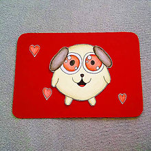 Papiernictvo - Výpredaj - Farebná oblá zvieracia valentínska pohľadnica (psík) - 7654467_