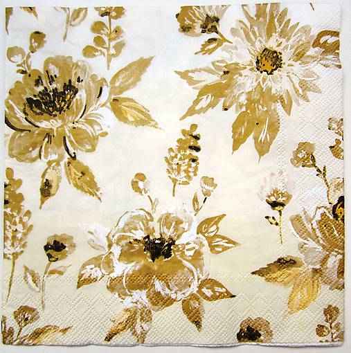 Papier - Servítka KV4-zlatá ruža- 40x40 cm !!! - 7663892_