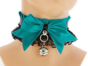 Náhrdelníky - Obojok čipkový, gothic lolita, kawaii, gothic pastel, kitten play collar, BDSM, petplay collar, 5G - 7666034_