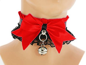 Náhrdelníky - Obojok čipkový, gothic lolita, kawaii, gothic pastel, kitten play collar, BDSM, petplay collar, 8G - 7666353_