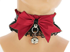 Náhrdelníky - Obojok čipkový, gothic lolita, kawaii, gothic pastel, kitten play collar, BDSM, petplay collar, 11G - 7666587_