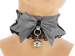 Iné doplnky - Obojok čipkový, gothic lolita, kawaii, gothic pastel, kitten play collar, BDSM, petplay collar, 12G - 7666615_