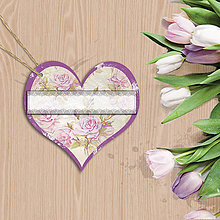 Úložné priestory & Organizácia - Valentínska menovka (6. kvety vintage) - 7666281_