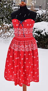 Šaty - červené ľudové šaty - 7670290_