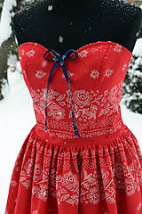 Šaty - červené ľudové šaty - 7670299_