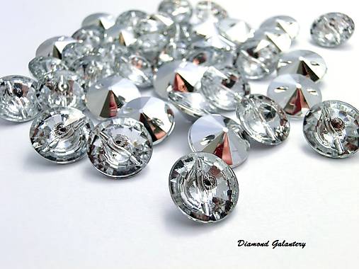 Galantéria - Ozdobné kamienky našívacie 13 mm - Crystal - 7670029_