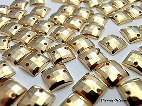 Galantéria - Ozdobné kamienky našívacie 8 mm - Zlaté - 7669729_