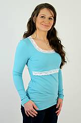 Oblečenie na dojčenie - Dojčiace tričko 3v1 dl. rukáv, s čipkou - 7669768_