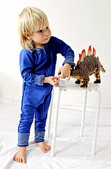 Detské oblečenie - TEPLÝ rastúci overal, bavlna - modrá (62-80/86cm (3-12/18m)) - 7671082_