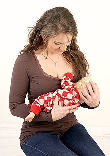 Oblečenie na dojčenie - Dojčiace tričko 3v1 dl. rukáv, s čipkou - 7669817_