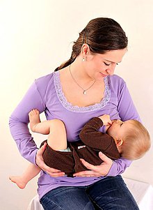 Oblečenie na dojčenie - Dojčiace tričko 3v1 dl. rukáv, s čipkou - 7669843_