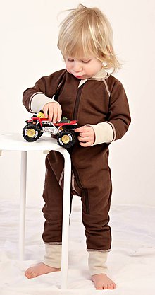 Detské oblečenie - TEPLÝ rastúci overal, bavlna - hnedá (50-68cm (0-6m)) - 7671156_