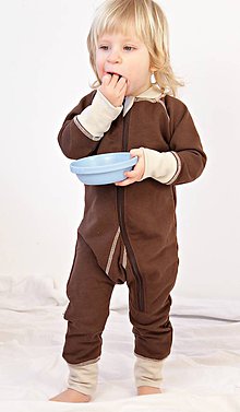Detské oblečenie - TEPLÝ rastúci overal, bavlna - hnedá (98-122cm (4-6rokov)) - 7671241_