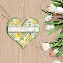 Úložné priestory & Organizácia - Valentínska menovka (5. kvety vintage) - 7668669_