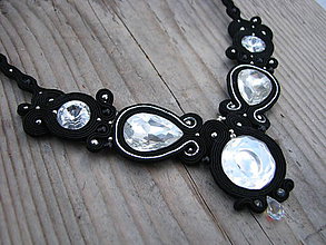 Náhrdelníky - Black & Silver- náhrdelník ... soutache - 7673979_