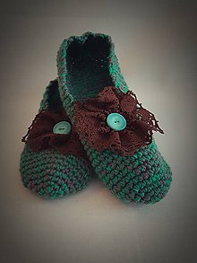 Ponožky, pančuchy, obuv - S hnedým kvietkom - 7676661_