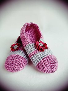 Ponožky, pančuchy, obuv - Ružovo-sivé - 7676747_