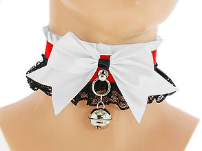 Náhrdelníky - Obojok čipkový, gothic lolita, kawaii, gothic pastel, kitten play collar, BDSM, petplay collar  3H - 7679751_